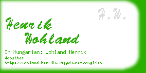 henrik wohland business card